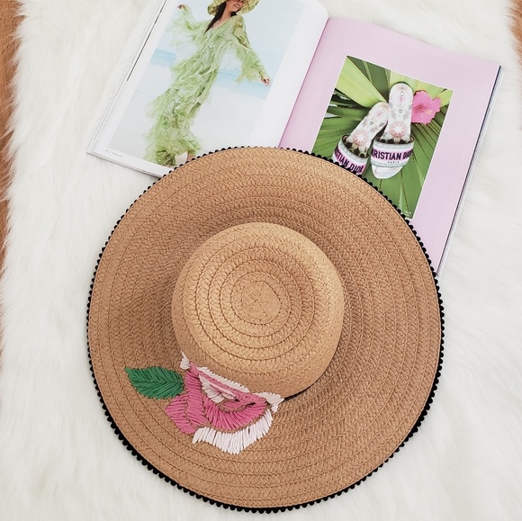 Betsey Johnson Floral Straw Hat main image 5